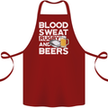 Blood Sweat Rugby and Beers Funny Cotton Apron 100% Organic Maroon