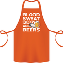 Blood Sweat Rugby and Beers Funny Cotton Apron 100% Organic Orange