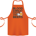 Blood Sweat Rugby and Beers Funny Cotton Apron 100% Organic Orange