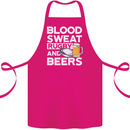 Blood Sweat Rugby and Beers Funny Cotton Apron 100% Organic Pink