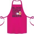 Blood Sweat Rugby and Beers Funny Cotton Apron 100% Organic Pink