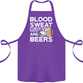 Blood Sweat Rugby and Beers Funny Cotton Apron 100% Organic Purple