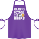 Blood Sweat Rugby and Beers Funny Cotton Apron 100% Organic Purple