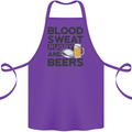 Blood Sweat Rugby and Beers Funny Cotton Apron 100% Organic Purple