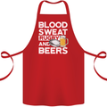 Blood Sweat Rugby and Beers Funny Cotton Apron 100% Organic Red