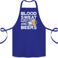 Blood Sweat Rugby and Beers Funny Cotton Apron 100% Organic Royal Blue