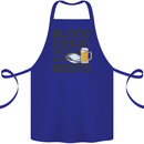 Blood Sweat Rugby and Beers Funny Cotton Apron 100% Organic Royal Blue