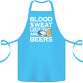 Blood Sweat Rugby and Beers Funny Cotton Apron 100% Organic Turquoise