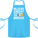 Blood Sweat Rugby and Beers Funny Cotton Apron 100% Organic Turquoise