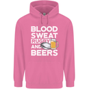 Blood Sweat Rugby and Beers Funny Mens 80% Cotton Hoodie Azelea