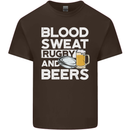 Blood Sweat Rugby and Beers Funny Mens Cotton T-Shirt Tee Top Dark Chocolate