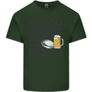Blood Sweat Rugby and Beers Funny Mens Cotton T-Shirt Tee Top Forest Green