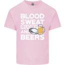 Blood Sweat Rugby and Beers Funny Mens Cotton T-Shirt Tee Top Light Pink