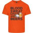 Blood Sweat Rugby and Beers Funny Mens Cotton T-Shirt Tee Top Orange