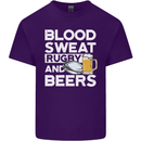 Blood Sweat Rugby and Beers Funny Mens Cotton T-Shirt Tee Top Purple