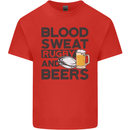 Blood Sweat Rugby and Beers Funny Mens Cotton T-Shirt Tee Top Red