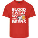 Blood Sweat Rugby and Beers Funny Mens Cotton T-Shirt Tee Top Red