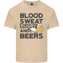 Blood Sweat Rugby and Beers Funny Mens Cotton T-Shirt Tee Top Sand