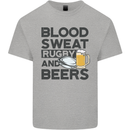 Blood Sweat Rugby and Beers Funny Mens Cotton T-Shirt Tee Top Sports Grey