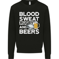 Blood Sweat Rugby and Beers Funny Mens Sweatshirt Jumper Black