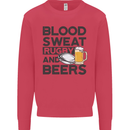 Blood Sweat Rugby and Beers Funny Mens Sweatshirt Jumper Heliconia