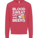Blood Sweat Rugby and Beers Funny Mens Sweatshirt Jumper Heliconia