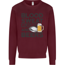 Blood Sweat Rugby and Beers Funny Mens Sweatshirt Jumper Maroon