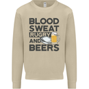 Blood Sweat Rugby and Beers Funny Mens Sweatshirt Jumper Sand