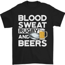 Blood Sweat Rugby and Beers Funny Mens T-Shirt Cotton Gildan Black