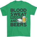 Blood Sweat Rugby and Beers Funny Mens T-Shirt Cotton Gildan Irish Green