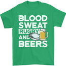 Blood Sweat Rugby and Beers Funny Mens T-Shirt Cotton Gildan Irish Green