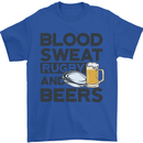 Blood Sweat Rugby and Beers Funny Mens T-Shirt Cotton Gildan Royal Blue