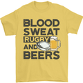 Blood Sweat Rugby and Beers Funny Mens T-Shirt Cotton Gildan Yellow