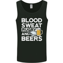Blood Sweat Rugby and Beers Funny Mens Vest Tank Top Black