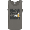 Blood Sweat Rugby and Beers Funny Mens Vest Tank Top Charcoal
