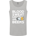 Blood Sweat Rugby and Beers Funny Mens Vest Tank Top Sports Grey