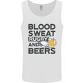 Blood Sweat Rugby and Beers Funny Mens Vest Tank Top White