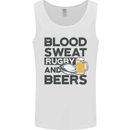 Blood Sweat Rugby and Beers Funny Mens Vest Tank Top White