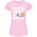 Blood Sweat Rugby and Beers Funny Womens Petite Cut T-Shirt Light Pink