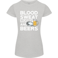 Blood Sweat Rugby and Beers Funny Womens Petite Cut T-Shirt Sports Grey
