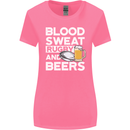 Blood Sweat Rugby and Beers Funny Womens Wider Cut T-Shirt Azalea