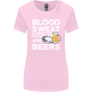 Blood Sweat Rugby and Beers Funny Womens Wider Cut T-Shirt Light Pink