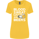 Blood Sweat Rugby and Beers Funny Womens Wider Cut T-Shirt Yellow