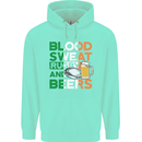 Blood Sweat Rugby and Beers Ireland Funny Childrens Kids Hoodie Peppermint