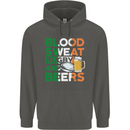 Blood Sweat Rugby and Beers Ireland Funny Childrens Kids Hoodie Storm Grey