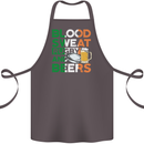 Blood Sweat Rugby and Beers Ireland Funny Cotton Apron 100% Organic Dark Grey