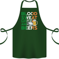Blood Sweat Rugby and Beers Ireland Funny Cotton Apron 100% Organic Forest Green