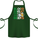 Blood Sweat Rugby and Beers Ireland Funny Cotton Apron 100% Organic Forest Green