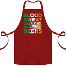 Blood Sweat Rugby and Beers Ireland Funny Cotton Apron 100% Organic Maroon