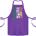 Blood Sweat Rugby and Beers Ireland Funny Cotton Apron 100% Organic Purple